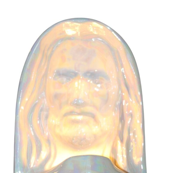 Vintage Jesus 3D Sculpture Night Tabletop TV Light Concave Kitsch "He Watches" - Picture 9 of 13